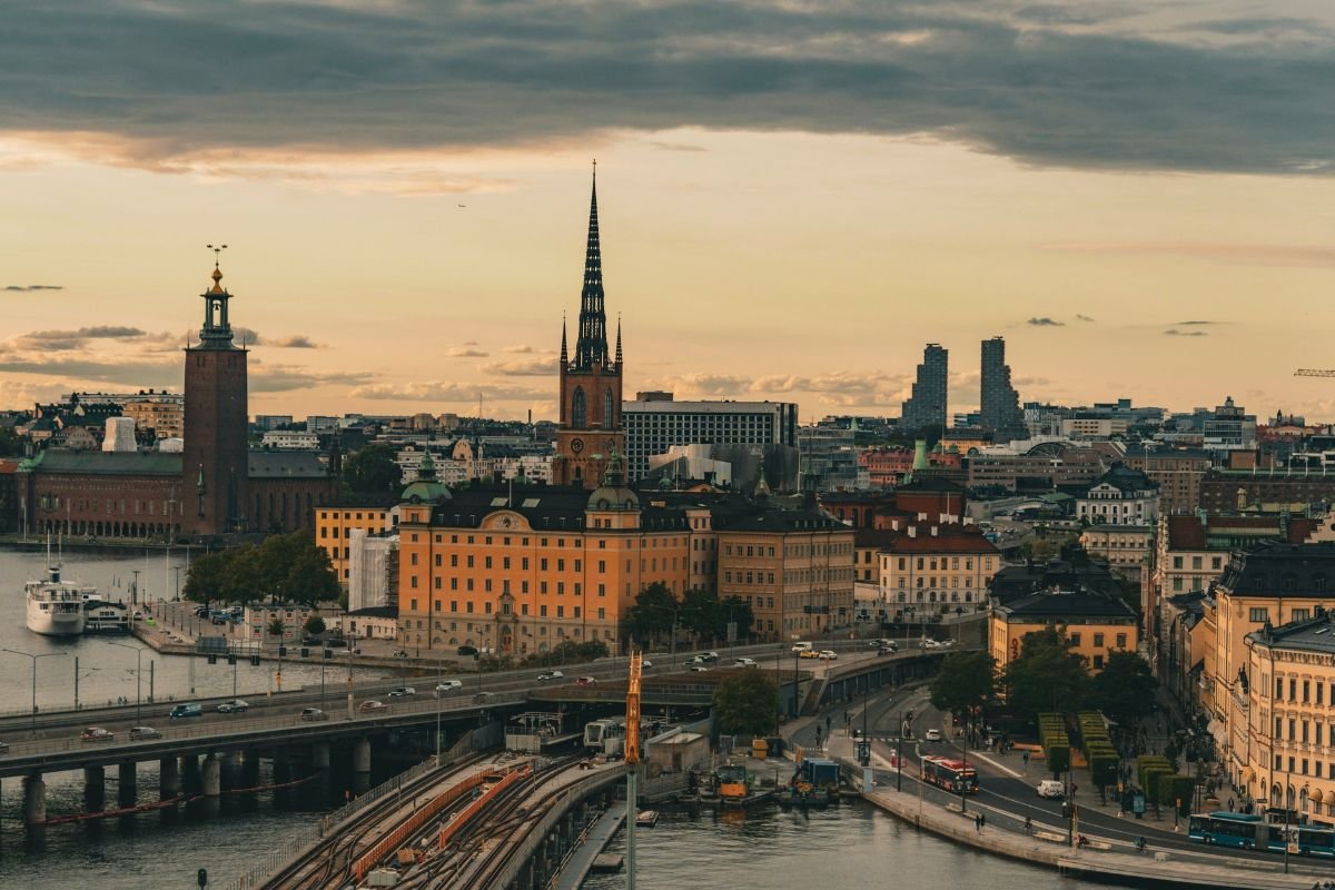 Die Altstadt von Stockholm von oben gesehen
